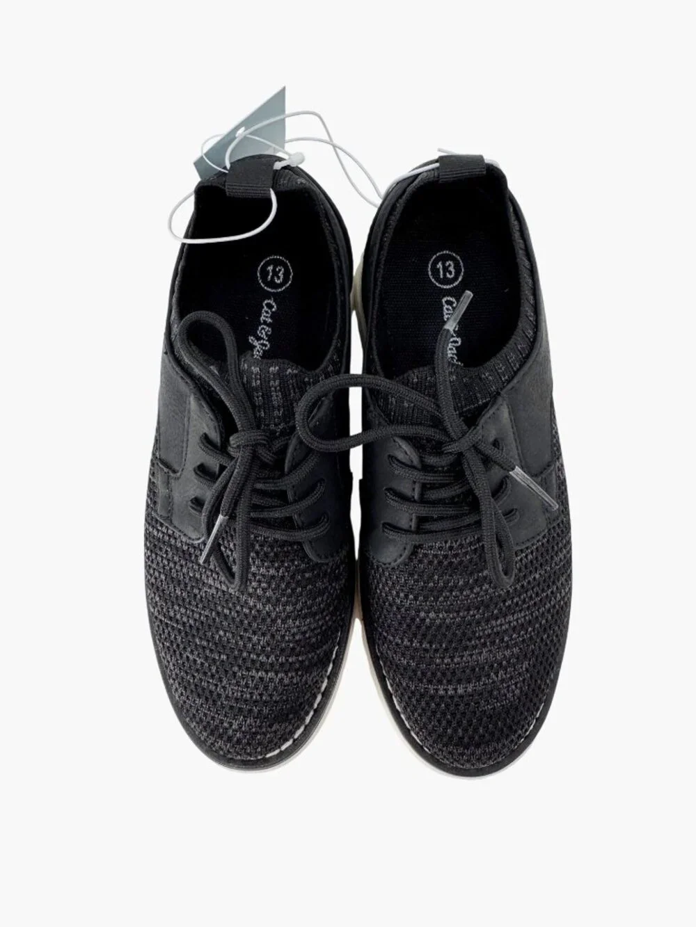 NEW Cat & Jack Kids' Elijah Knit Dress Shoes - Black